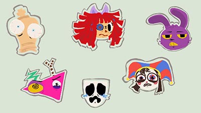 Close up of the mini shake chain charms (Artist Alley piece, 2025)